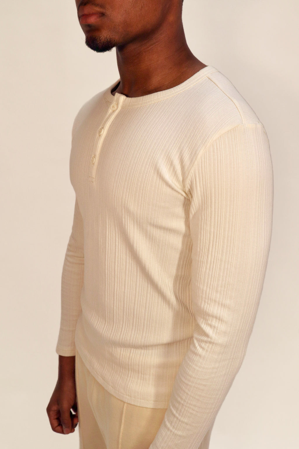 Ribbed Henley Shirt