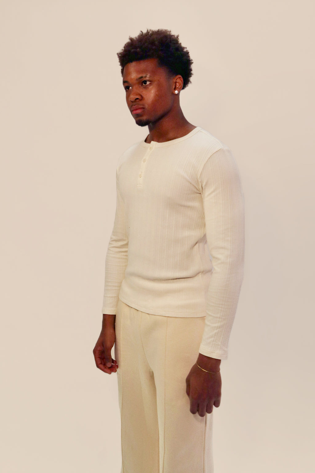 Ribbed Henley Shirt
