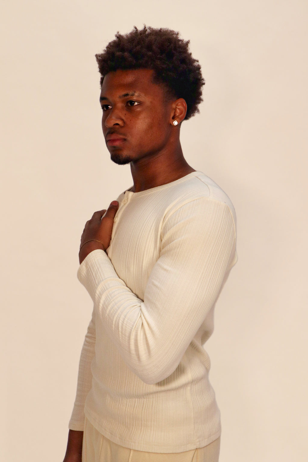 Ribbed Henley Shirt